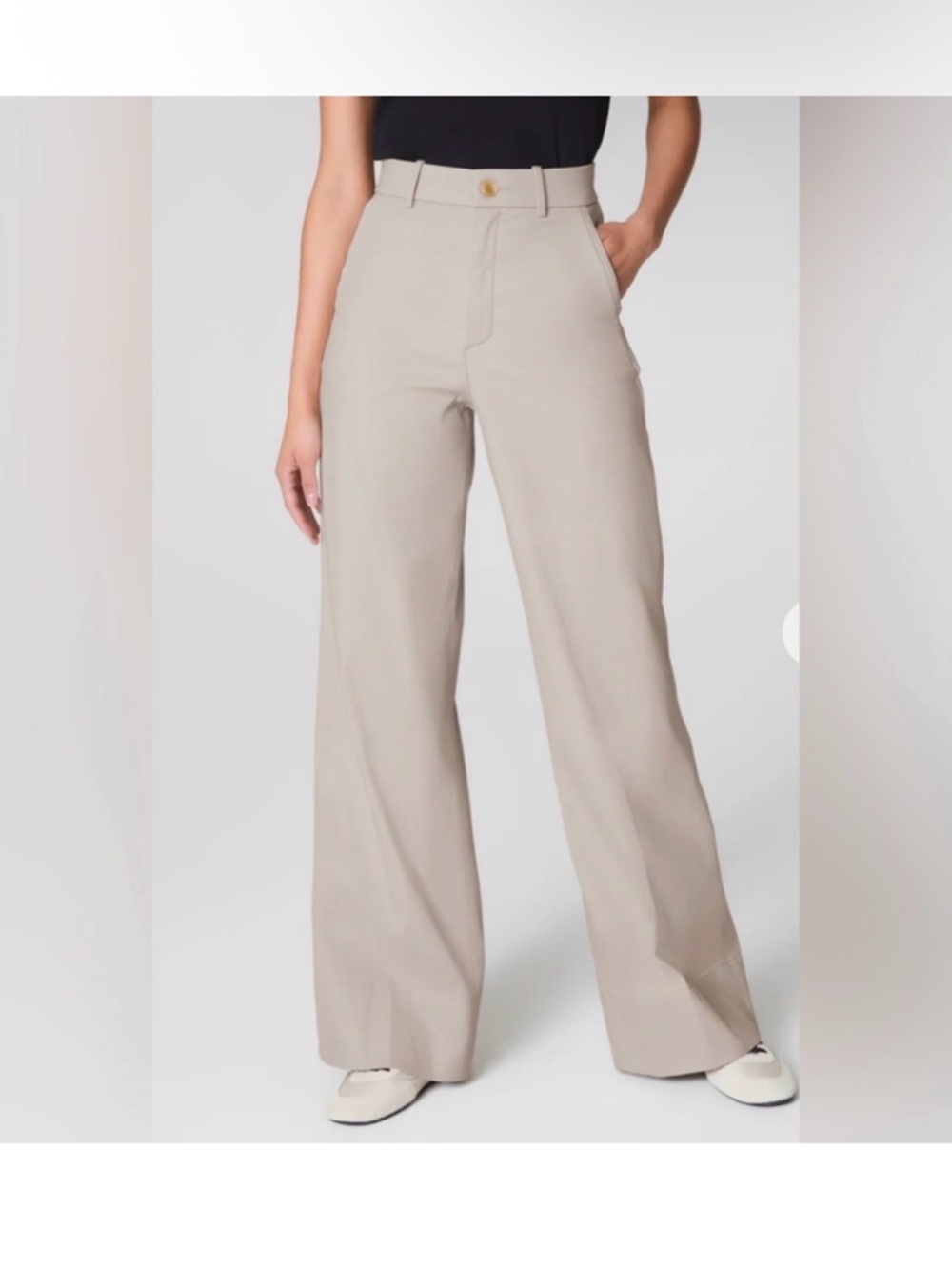 SPANX Stretch Twill Striaght Leg career work Pants 2X / XXL Bone Preppy